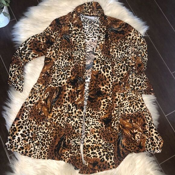 Nicole Marie leopard kimono size medium - Picture 1 of 8